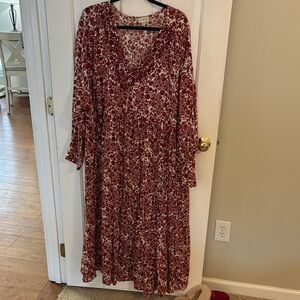 Wonderly Rust Floral Maxi Dress